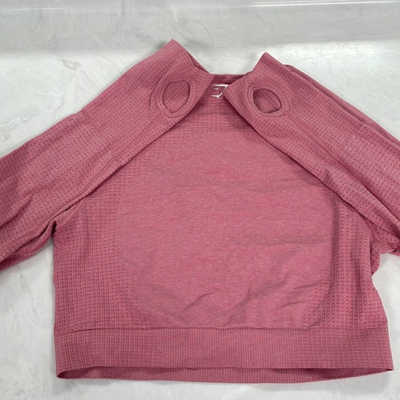 Gymshark Pink Vital Seamless Long Sleeve Workout Top - Picture 7 of 8
